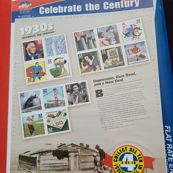 Celebrate the Century 1900s Stamp Sheet - Picture 4 of 7